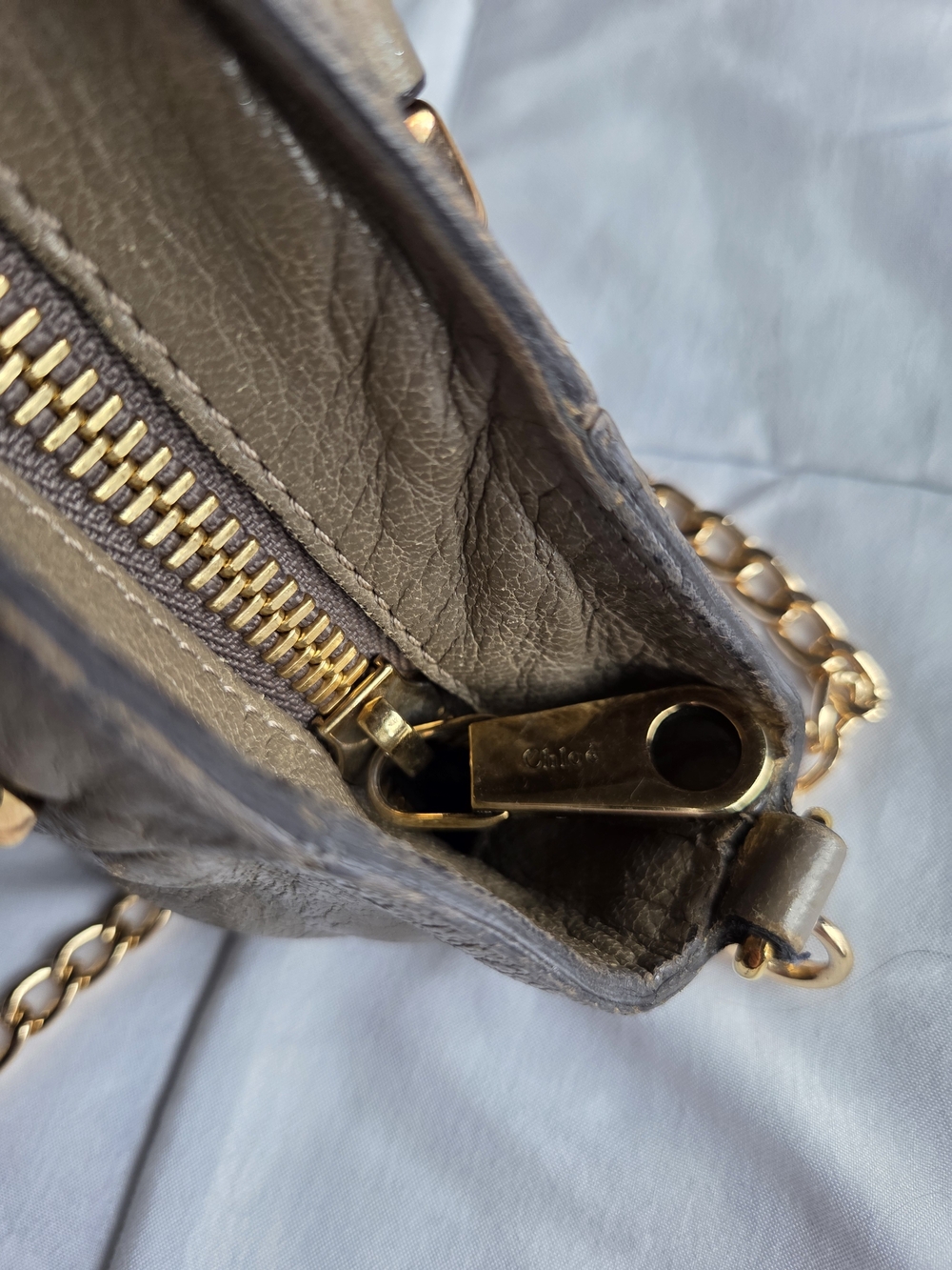 Chloe Leather Top-Handle Satchel with Gold Hardware - Picture 10 of 15